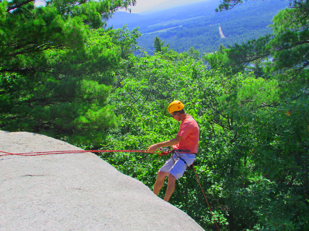 Climber on Cathedral Ledge
