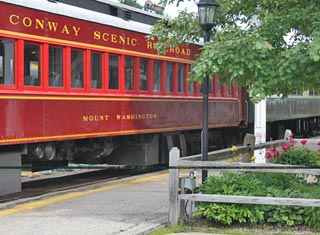 All aboard the Conway Scenic Railroad in North Conway Village