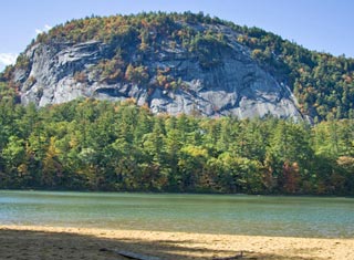 The beach at Echo Lake State Park in North Conway NH