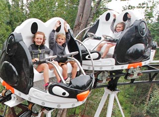 Poogee Penguin's Spin Out Coaster at Santa's Village in Jefferson NH