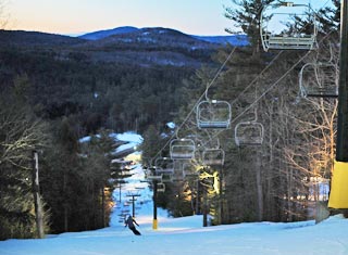 Ski and ride day and night at King Pine Ski Area in East Madison NH