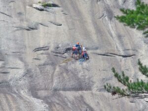 Climbers of the face of Cathedral Ledge